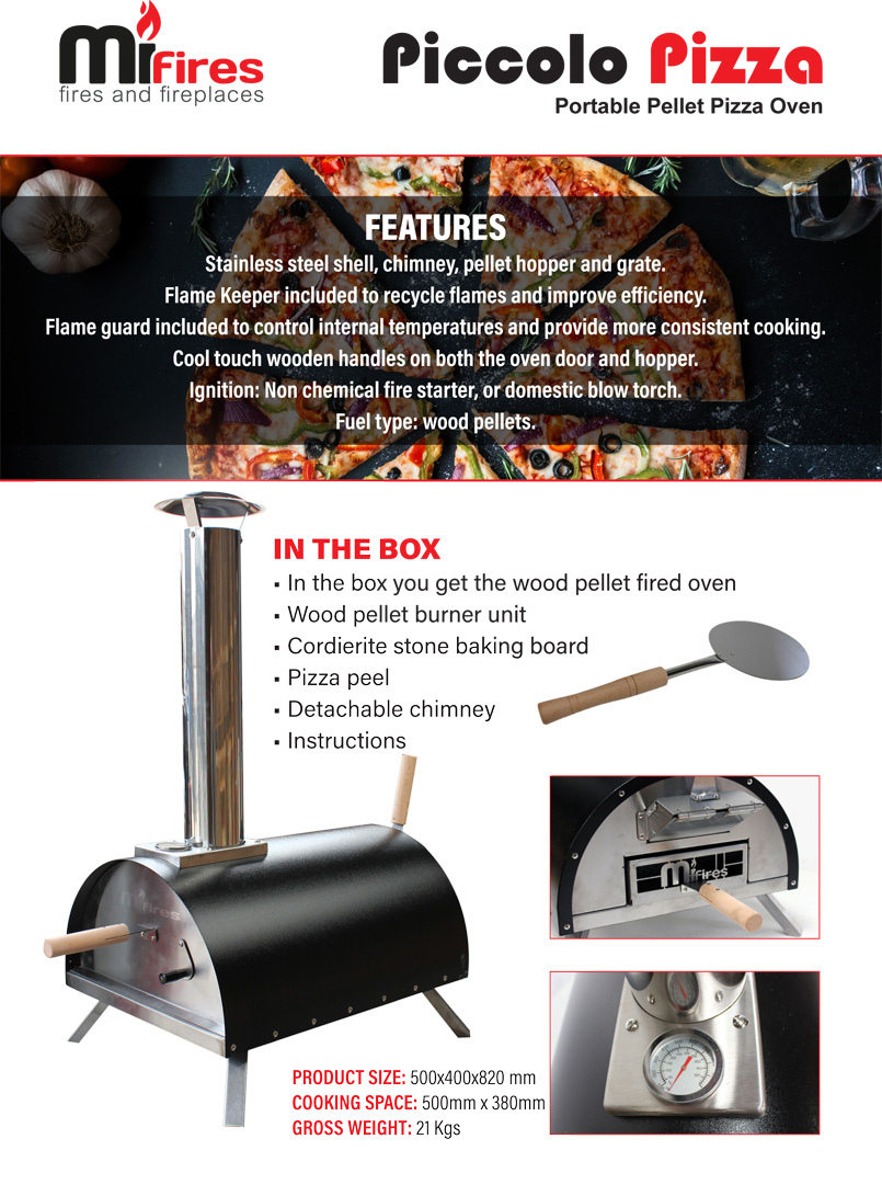 MI-Flues Piccolo Pellet Pizza Oven + 15kg bag of pellets - Image 2